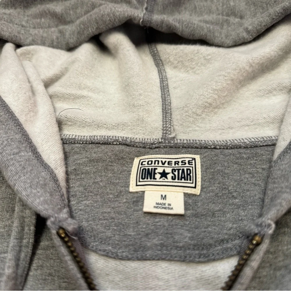 Converse One Star Women's Gray Hoodie Sweatshirt Size M NWT Front Pockets Zip - Picture 5 of 14